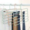 Space saving 5 layer plastic scarf towel hanger men pants hanger 3