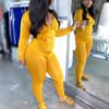 Hoodie Long Sleeve Two Piece Set Women Clothing Tracksuit Joggers Suits Set 3