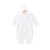 Q002H5 Soft 100% Organic Cotton Branded European Style Pom Pom Button Baby Clothes Girl Grow Romper Infant Solid Customised 3