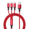 Android Mobile Phone Nylon Multi Charger Light Micro Type C 3 In 1 USB Charging Cable 3