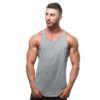Men's Sleeveless Gym stringer Vest OEM Blank Customizable Embroidery Solid Color Bodybuilding Fitness Men Y-back Tank Top 3