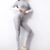 Female Sport Suit Fitness Clothing Sport Wear Yoga Set Gym Seamless Sportswear Top Long Sleeve with Running Leggings 3