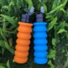 customized expandable silicone foldable collapsible water bottle sport 3