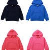 Wholesale Autumn Winter Children Sweatshirts Kids Boys Girls Solid Pocket Hooded Pullover Outwear Tops Clothes Blank Hoodie 3