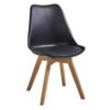 Wholesale cheap High quality home dining room furniture black wooden legs soft cushion Plastic dining chair 3