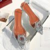 Summer New Fashion Sexy Pointed Fairy Wind Wild Rhinestone Low Heel Crystal Shoes Women's Transparent Sandals 3