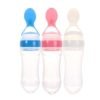 90ml Infant Rice Paste Feeding Spoon Silicone Fresh Food Cereal Squeeze Feeder Bottle For Baby 3