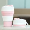 Portable OEM Eco Friendly Collapsible Travel Coffee Mug Silicone Foldable Coffee Mug Cup With Lid 3