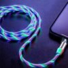 Amazon LED Glow Flowing magnetic Charger usb cable Type C Micro USB C 8 Pin 3 in 1 Magnetic Led Cable for iphone 3