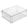 Kitchen Clear Refrigerator Organizer Plastic Fridge Freezer Divided Storage Container Stackable Fridge Organizer 3