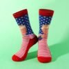 Latest design stylish breathable cotton polyester spandex sportswear men donald trump socks printed 3