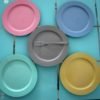 Best selling wholesale cheap wheat straw plastic plates 10 inch round dinner plate sets 3