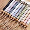 Wholesale Chewable Beaded Holder Wooden Dummy Baby Silicone Soother Chain Pacifier Clip 3