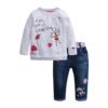 Toddler Child Baby Girl Jeans Velvet Sportswear 2-Piece Set Hooded For Autumn And Winter Clothes Sets 3