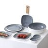 Korean Style Glossy Glaze 16 Piece Dinnerware Set in Gray 3