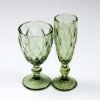 Customized drinkware color glass goblet green pink depression glass goblets wholesale 3
