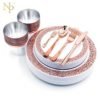 Nicro 175 Pcs New Product Hot Stamp Hard Luxury Wedding Party Rose Gold Rim Fancy Disposable Plastic Plates Set 3