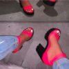 New Style Fashion Pink Women Platform High Heel Shoes Lady Sexy Bright Color Sandal 3