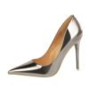 9511-7 Stylish metallic heels for women with high heels shallow toes and pointed toes for sexy nightclubs 3