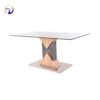 Cheap design modern high quality dining room furniture stainless steel glass dining table 3