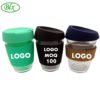 BLX custom logo travel leakproof mug insulated eco friendly keep glass reusable coffee cup 8oz with silicon lid and cork sleeve 3