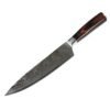professional forged 8 inch Laser Damascus pattern full tang super high carbon german stainless steel kitchen chef knife 3