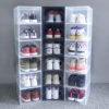 THREE LEAF 5689 shoe box front opening shoes in stackable container plastic transparent 3