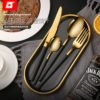 High quality Gold Cutlery gold plated stainless steel flatware set Mirror Polish spoons fork Wedding Cutlery Set 3