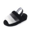 Wholesale Warm Sandals furry Open Toe Real Sheepskin Fur Slides Slippers women 3