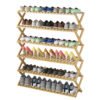 wholesale bamboo portable foldable shoes rack for organizer storage 3