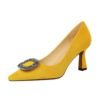 1878-7 BIGTREE fashion shallow mouth Pointed toes Diamond buckle High heels sexy club suede female Single shoes 3