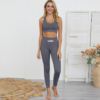 Amazon Seamless Gym Fitness Wear Yoga Sets Nylon Woman Sportswear 2 Piece Exercise Leggings Sports Bras 3