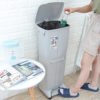 Japanese Style 2 Tiers Household Dry Wet Waste Double Trash Bins Plastic 3