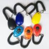 Manufacturer wholesale custom logo sound stop barking training whistle round dog clicker 3