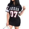 Print Women Sexy Bodycon Mini Dress Casual Short Sleeve Slim Work Fashion Bodycon Dresses 3