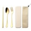 Reusable fork spoon chopsticks travel pocket portable cutlery set with case 3