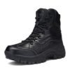 Mens army combat boots leather black 3