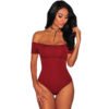 Comfortable Off Shoulder One Piece Women Sexy Bodysuit 3