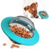 Durable UFO Interactive Dog Food Dispensing Puzzle Feeder Treat IQ TrainingToy Ball for Chasing Chewing Playing 3