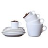 Wholesale best selling ceramic espresso cup and saucer set, cafe white porcelain coffee cup and saucer, ceramic coffee cup set 3