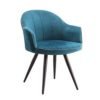Modern Living Room Accent Chair Leisure Navy blue Velvet Upholstered Dining Chair 3