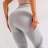 Custom private label women high waisted fitness scrunch butt lifting push up hollow out 7/8 length seamless leggings 3