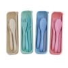 Hot Sell Travel Camping Picnic Wheat Straw Cutlery Set for Student School 3
