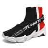 Comfortable fly knitted high tops sock shoes mens fashion black sneakers 3