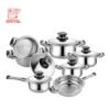 Newest Promotion Cooking Pot Set Cookware 12 Pcs Stainless Steel Cookware Set With Thermometer Knob 3