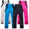 Wholesale fully seamtaped Waterproof Breathable ski pants with bib, snow board pants with bib, skiing pants for men and women 3