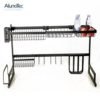 Black 95cm Metal Stainless Steel Kitchen Space Save Drying Dish Rack Over Sink 3