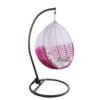 2020 outdoor rattan wicker double seat hanging egg swing chair with metal stand 3