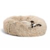 OEM Custom Donut Round cheap dog round bed Faux Fur Soft Plush Warm Pet sofa Washable Cushion Cat new soft Dog Sleeping Bed 3