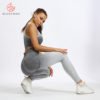 Hot selling seamless gym wear high waist fitness clothing Ombre womens yoga set 3